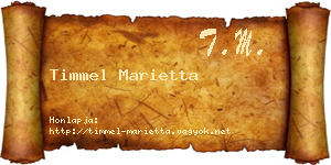 Timmel Marietta névjegykártya